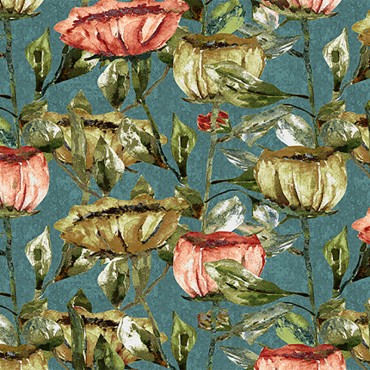 Contemporary Velvet Tulipa Aqua