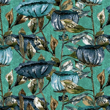 Contemporary Velvet Tulipa Turquoise
